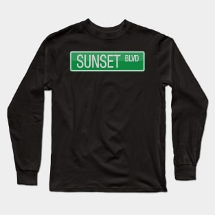 Sunset Boulevard Street Sign T-shirt Long Sleeve T-Shirt